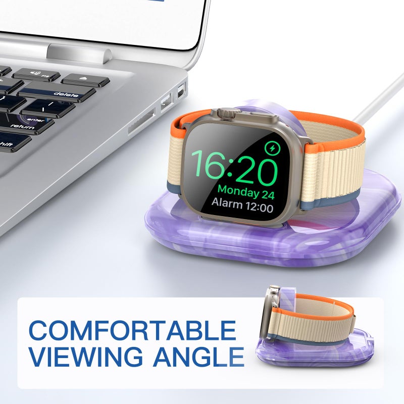 ZIKUREL for Apple Watch Magnetic Charging Dock - Fast Magnetic Charger Stand, Compatible with Apple Watch Series 2/3/4/5/6/7/8/9/10/Ultra 1 2, Supports Nightstand Mode, Portable Design for Travel - Image 5