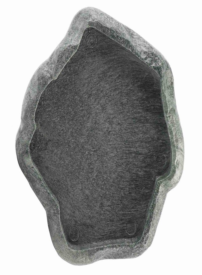 Kodrily Reptile Water Dish, Resin Rock Snake Water Bowl, Dark Green Firm Reptile Water Bowl, Large Tortoise Feeding Bowl for Tortoise Lizard Pets Feeding Accessories, 5.51x4.72x0.63in (S) - Image 1