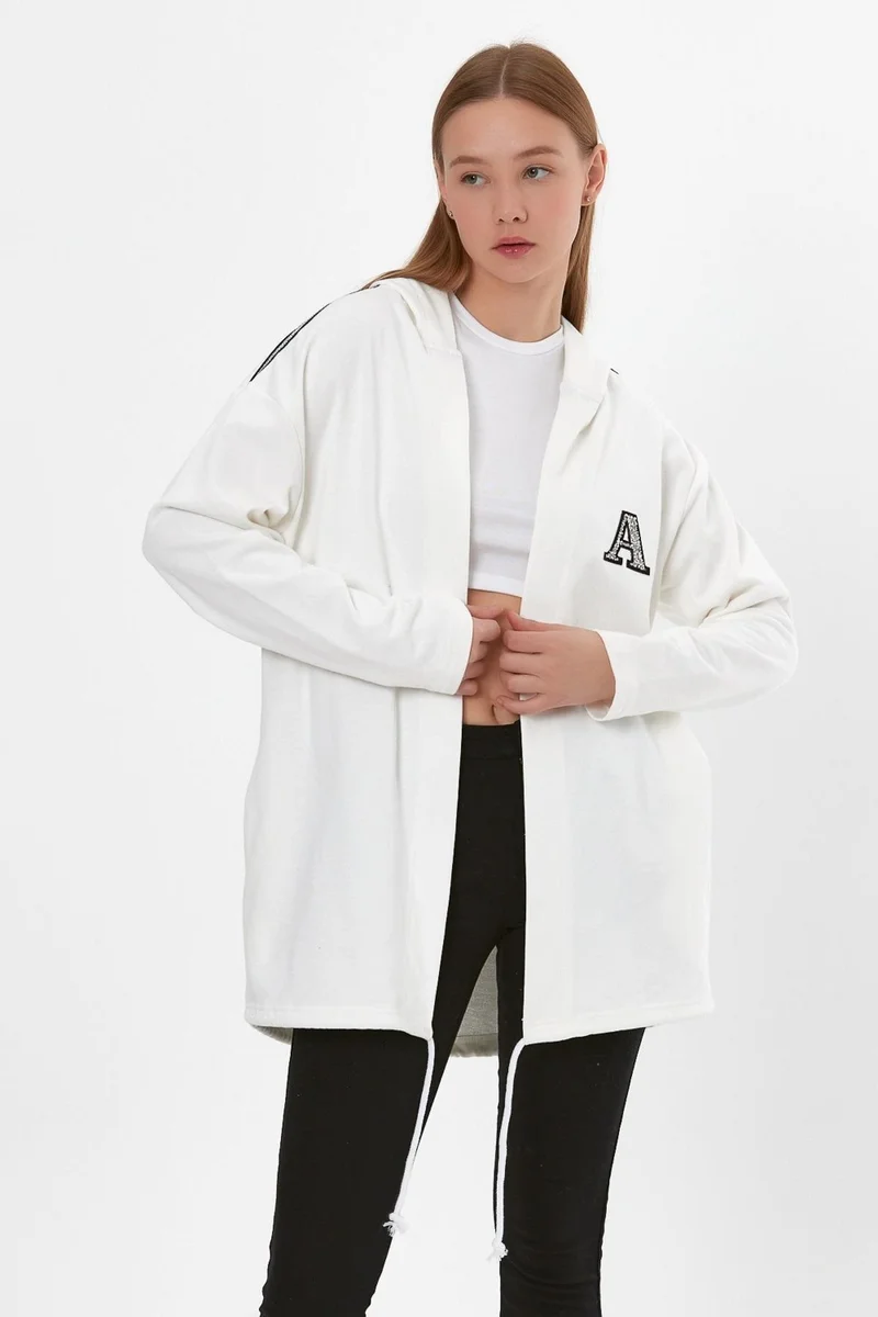 Alexander Gardi Hooded Long Cardigan with Shoulder Detail (B22-30305)