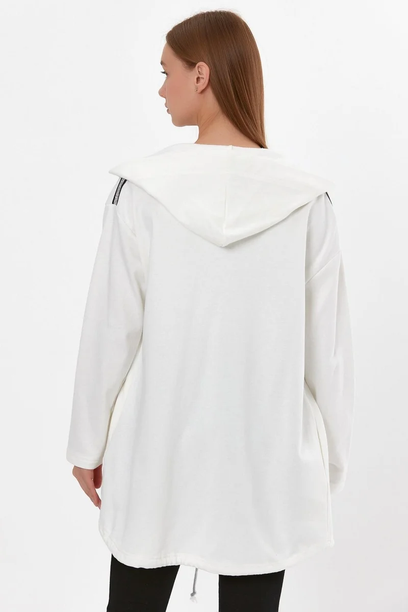 Alexander Gardi Hooded Long Cardigan with Shoulder Detail (B22-30305)