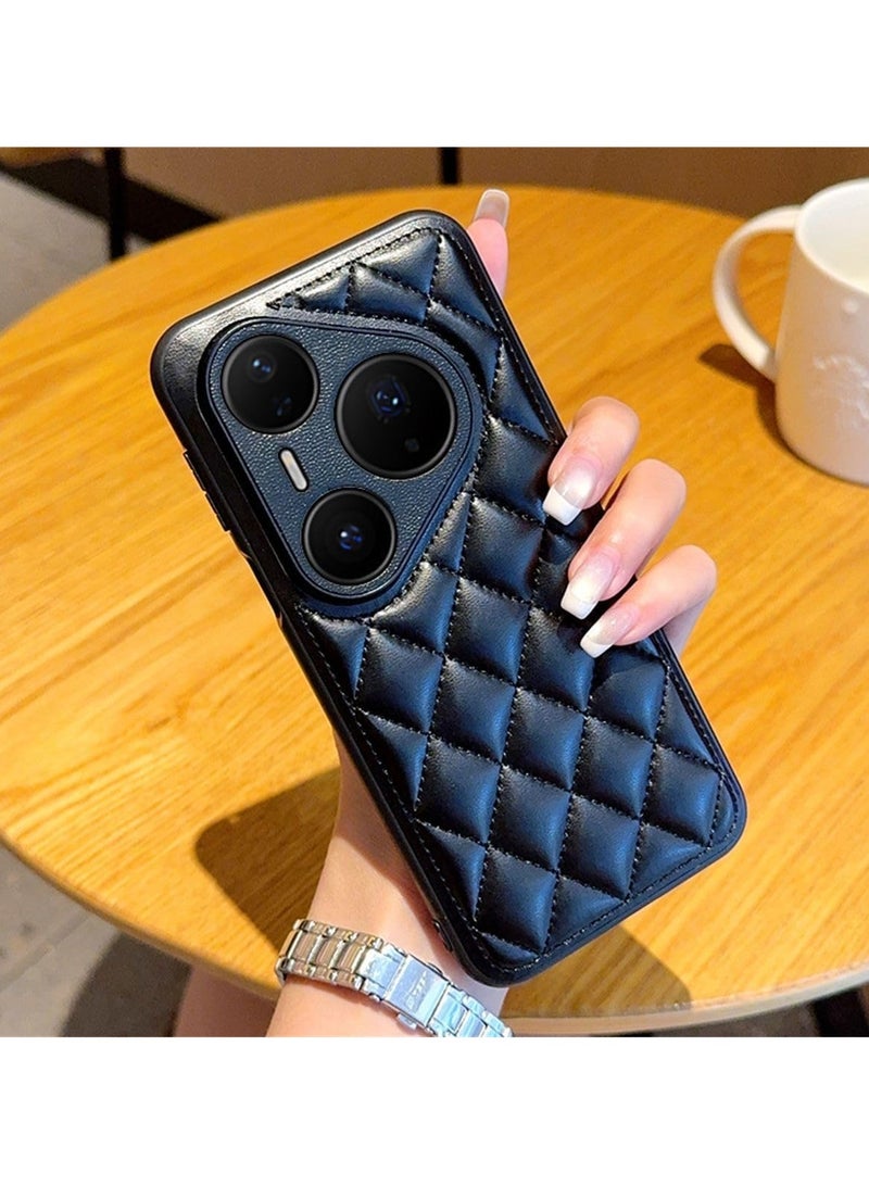 VKL Case for Huawei Pura 80 Ultra/P80 pro/p+ / P80 back cover，Light luxury style, Soft touch, Artificial leather material with sewn edge design, Anti fouling (Black, Pura 80 Ultra) - Image 1