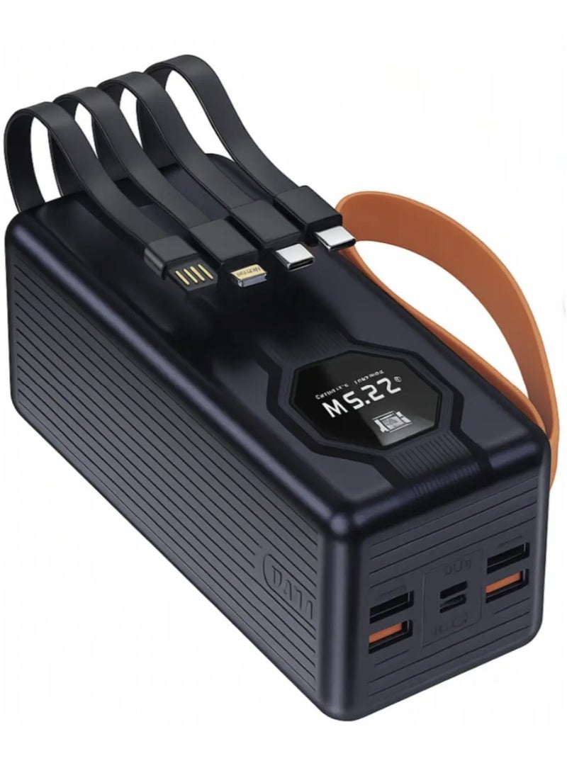 سيليبري باور بانك سعة 50000 مللي أمبير 120 واط شحن سريع – كابلات مدمجة متعددة، شاشة LED، PD 22.5W، بطارية متنقلة عالية السعة - Image 1