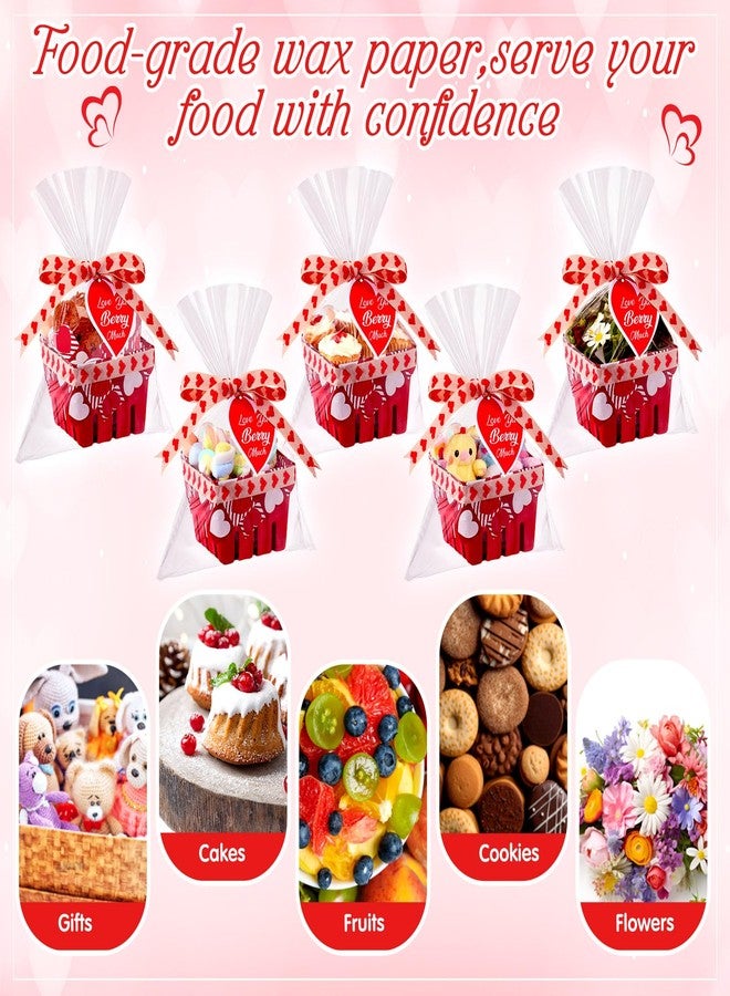 Mimorou 12 Set Small Red Valentines Day Gift Baskets Empty Bulk 4.3 Inch DIY Mini Heart Love Berry Basket Exchange Gift Boxes to Fill Candy Snack Cookie Treat Goody for Wedding Holiday Party Favors - Image 3