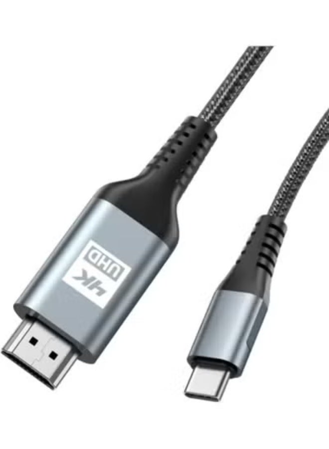 HDMI Type C Converter Cable 1.5M – Durable 4K USB-C to HDMI Cable with Nylon Braided Design for Smooth Video Output - Image 1