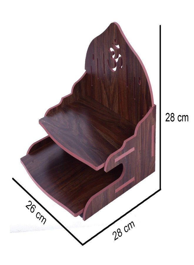 VJ Sons Wooden Wall Mounted Hanging Puja Temple Wood God Stand for Pooja Room | Mandir Devghar Stand Temple | Home Temple | Puja Mandir (Dark Brown 2) - Image 4
