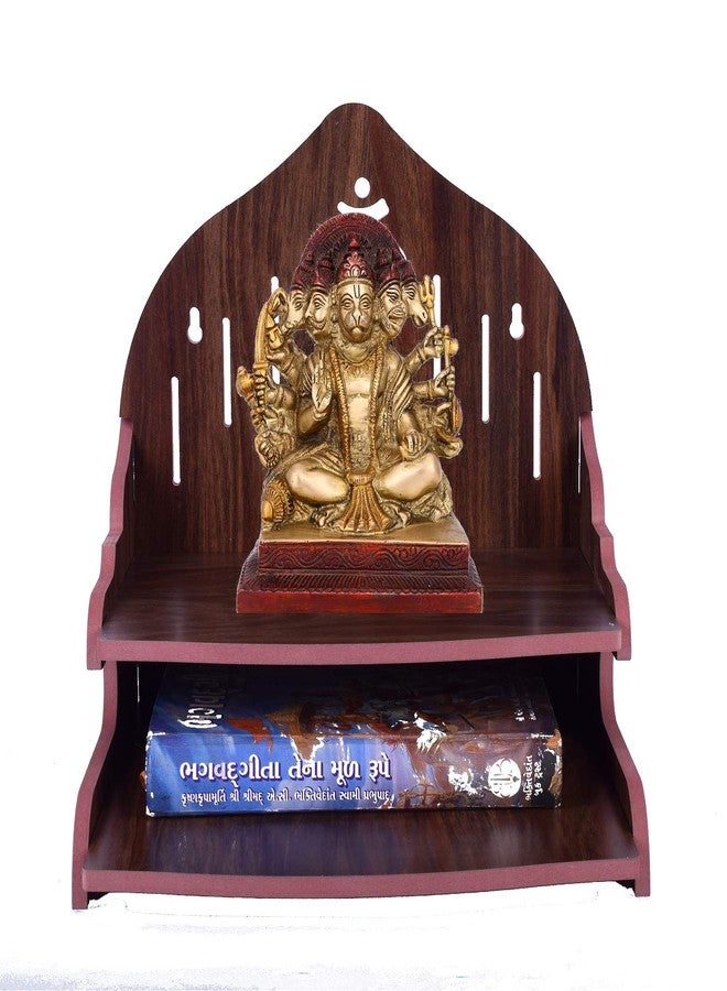 VJ Sons Wooden Wall Mounted Hanging Puja Temple Wood God Stand for Pooja Room | Mandir Devghar Stand Temple | Home Temple | Puja Mandir (Dark Brown 2) - Image 1