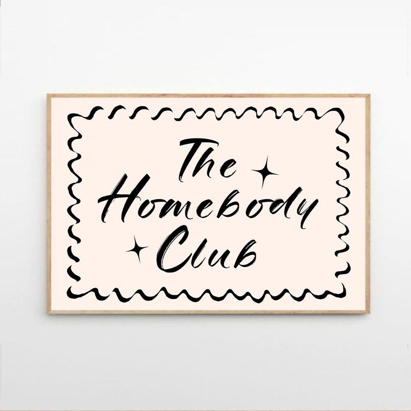 TNESSENTIAL The Homebody Club Art Canvas Poster, Trendy Wall Art, Typography Aesthetic Decor, Retro Home Decor, Printed Gift - Image 3