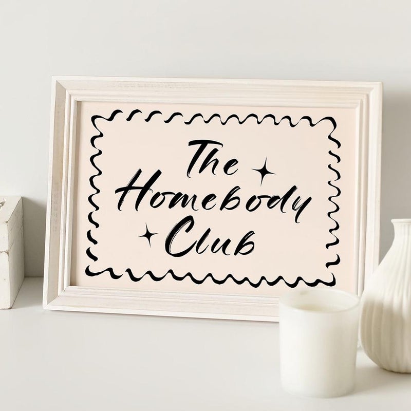 TNESSENTIAL The Homebody Club Art Canvas Poster, Trendy Wall Art, Typography Aesthetic Decor, Retro Home Decor, Printed Gift - Image 4