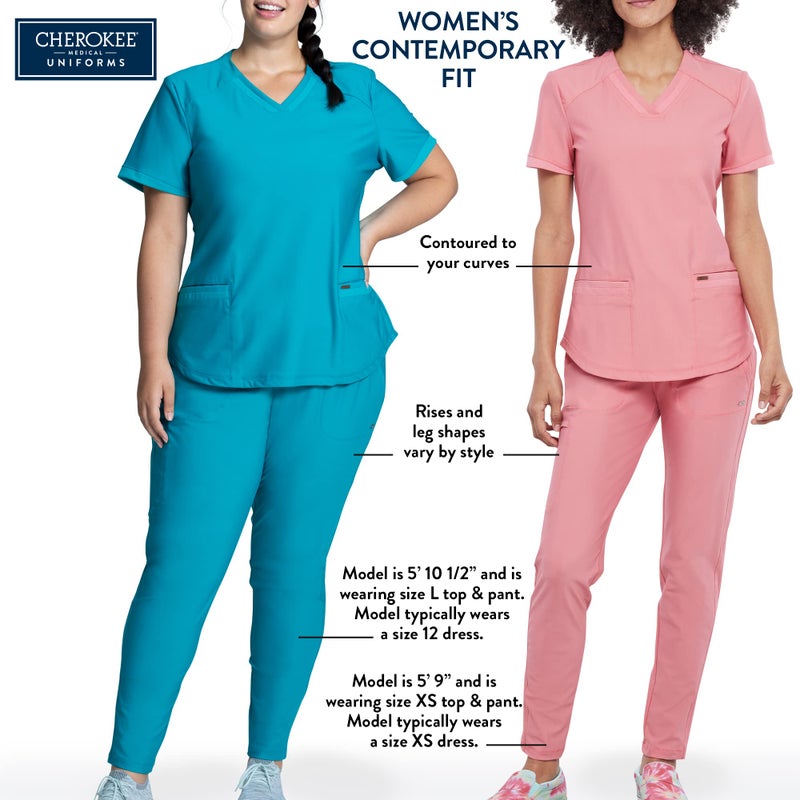 Cherokee womens Workwear Core Stretch Mock Wrap Shirt Medical Scrubs, Wine, Large US - Image 2