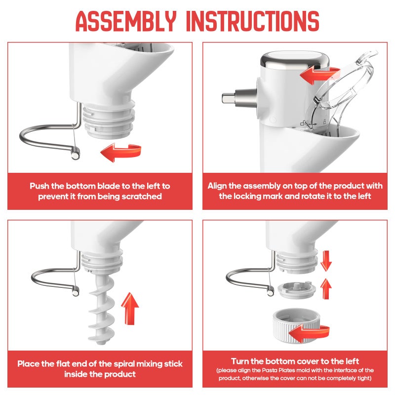 InnoMoon Gourmet Pasta Press Attachment for KitchenAid Stand Mixers, Pasta Press for KitchenAid Mixer with 7 Interchangeable Pasta Plates, Pasta Extruder Attachment by InnoMoon - Image 4
