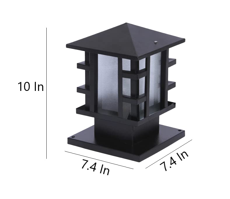 LIODOR Set of 2 Gate Garden Outdoor Waterproof Acrylic Mega Pillar Lamp/gate Light for Home gate/gate Lights for Outdoor (Medium) - Image 2