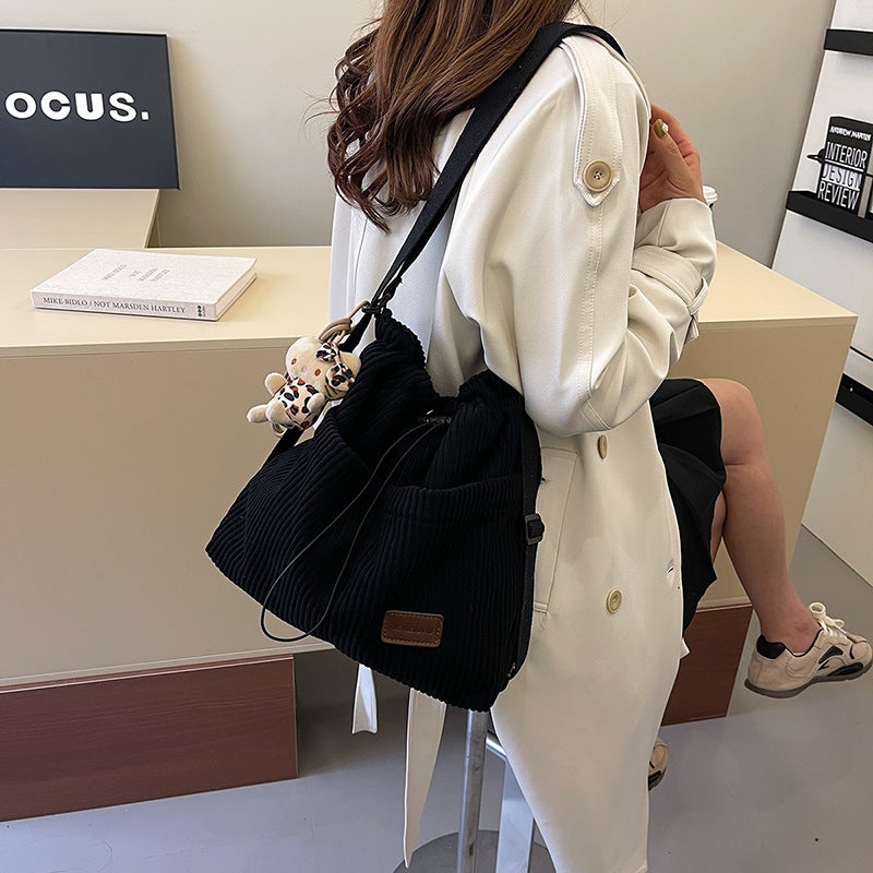 Tote Bag For Women Large Capacity Commuter Backpack Canvas Versatile Ins Fashion Outing Travel Backpack - Image 1
