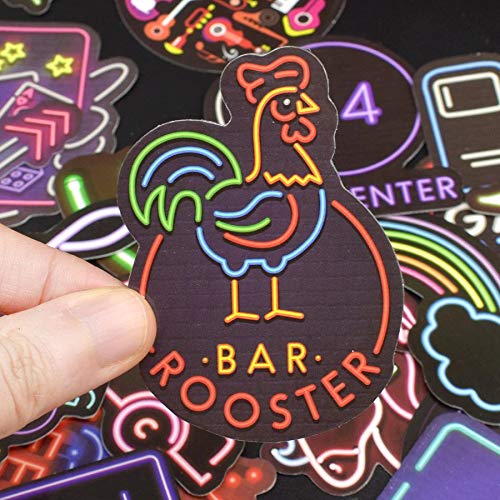 iDream Neon Light Icon Animal Stickers – Vibrant Stickers for Laptops, Water Bottles, Phone Cases, Walls & More – Fun, Creative, and Trendy Decorative Decals – Set of 50 - Image 4