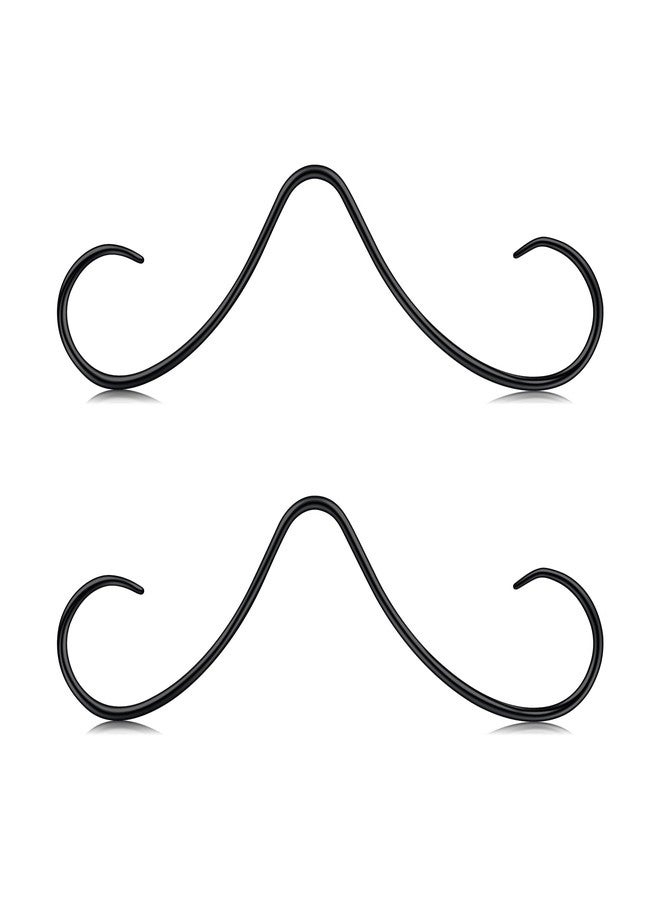Longita Mustache Septum Ring 16g Septum Mustache Nose Ring Mustache Nose Ring Septum Ring Mustache 16 Gauge Black - Image 1
