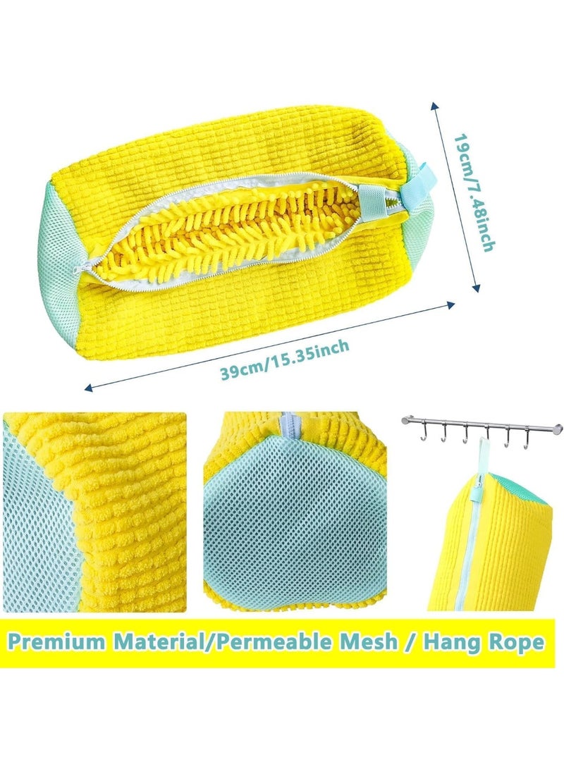 حقيبة غسيل الأحذية لغسيل الغسيل والغسالة والمجفف - قابلة لإعادة الاستخدام لجميع الأنواع والأحجام (2pcs الأصفر) - Image 5