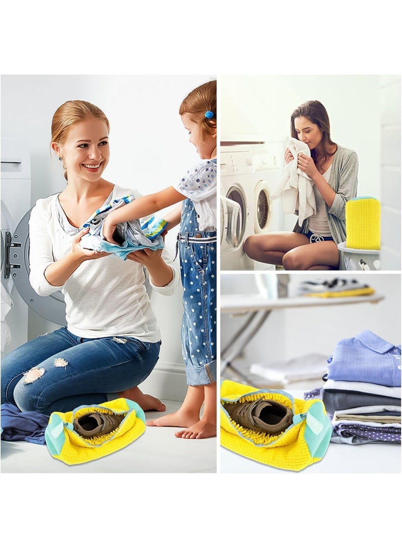 حقيبة غسيل الأحذية لغسيل الغسيل والغسالة والمجفف - قابلة لإعادة الاستخدام لجميع الأنواع والأحجام (2pcs الأصفر) - Image 3