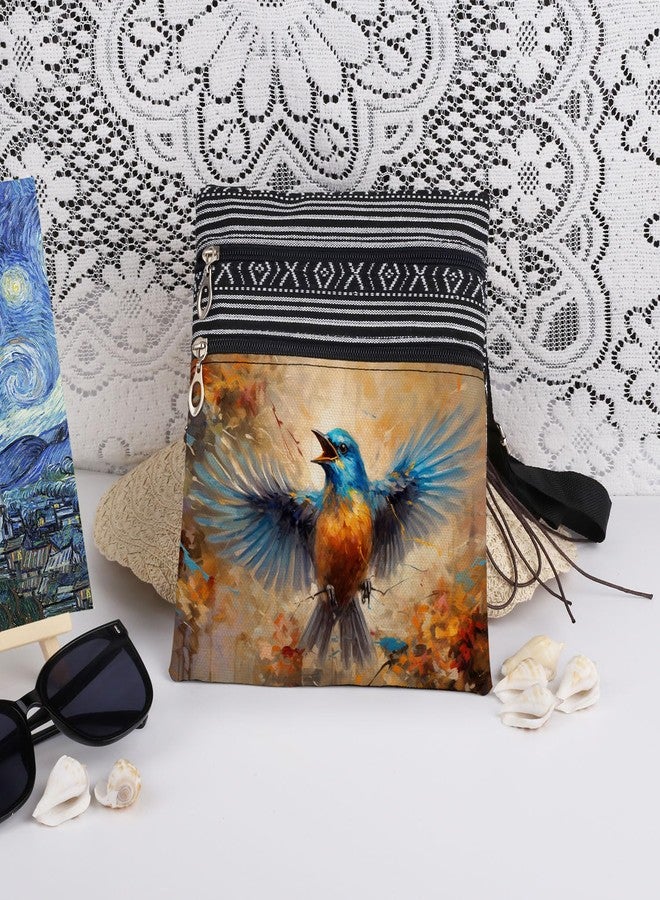 XiaoGalaee Avian Art Adjustable Shoulder Strap Crossbody Bag Bird Print Adult Messenger Bag Outdoor Travel Unique Gift for Ornithologist Birthday Gift for Friend Bird Lover - Image 3