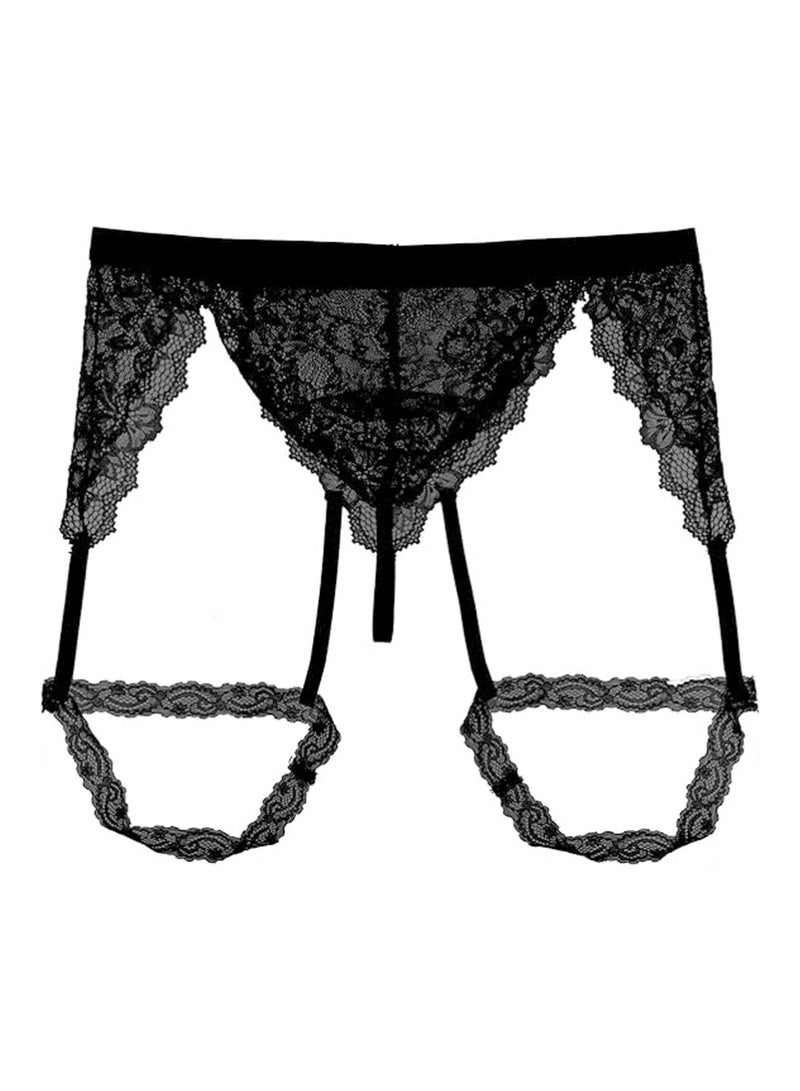 ULELAY Men's Lace Underwear Sheer Pouch Garter Panties(XL) - Image 3