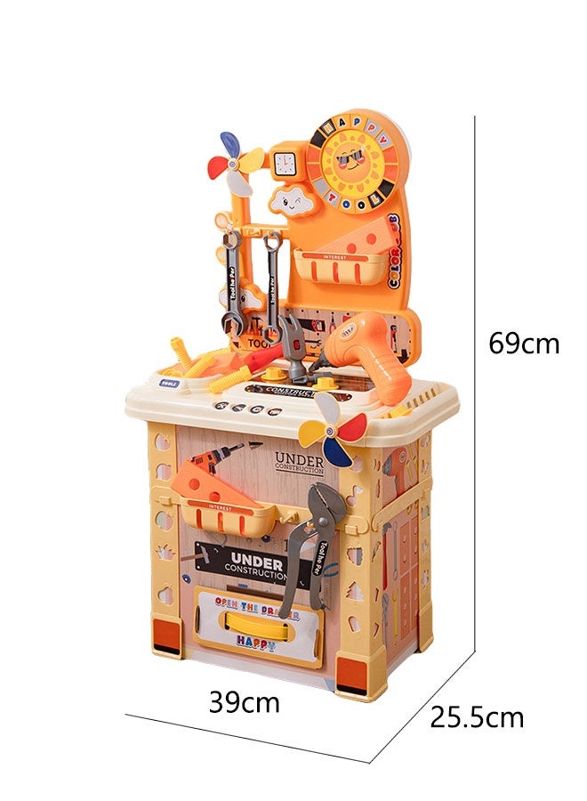 42-Piece Kid Role Playing Engineer Toys Kids Tool Set 69cm Tool Equipment Table Durable Pretend Play Tool Toys, Kids Electric Power Drill Toys Construction Worker Role Play Kit Set, Gift Toy for Kids 3-8 Year Old - Image 2