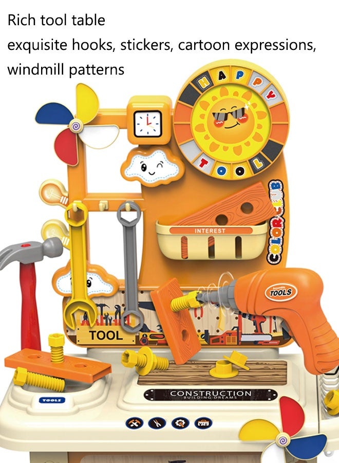 42-Piece Kid Role Playing Engineer Toys Kids Tool Set 69cm Tool Equipment Table Durable Pretend Play Tool Toys, Kids Electric Power Drill Toys Construction Worker Role Play Kit Set, Gift Toy for Kids 3-8 Year Old - Image 5
