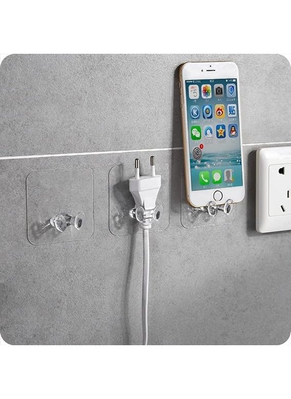 Onpalm Enterprise Onpalm Enterprise Adhesive Hook Multifunctional Power Plugs Socket Holder No Punching Adhesive Hook Power Stickers Wall Mounted Transparent Wall Plug Hook for Keys Towel Kitchen Plug Hook 10  - Image 3
