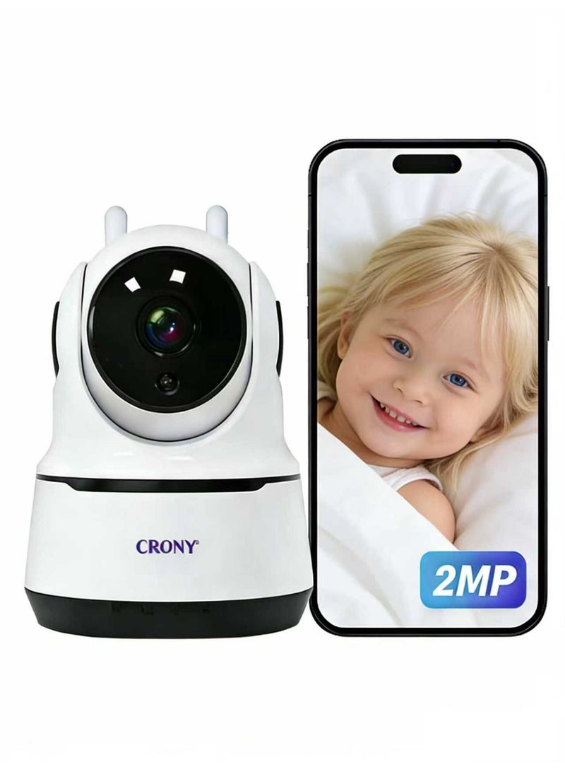 كروني كاميرا Nip-26 1080P WiFi الذكية لأمن المنزل، وكاميرا للأطفال، وكاميرا داخلية مع رؤية ليلية، وصوت ثنائي الاتجاه، ومناسبة للمراقبة الداخلية، وحماية سلامة المنزل، ومتوافقة مع تطبيقات iOS وAndroid. - Image 1
