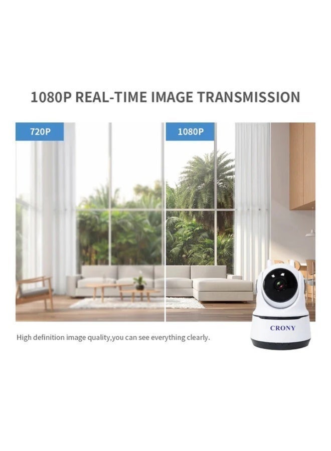 كروني كاميرا Nip-26 1080P WiFi الذكية لأمن المنزل، وكاميرا للأطفال، وكاميرا داخلية مع رؤية ليلية، وصوت ثنائي الاتجاه، ومناسبة للمراقبة الداخلية، وحماية سلامة المنزل، ومتوافقة مع تطبيقات iOS وAndroid. - Image 5