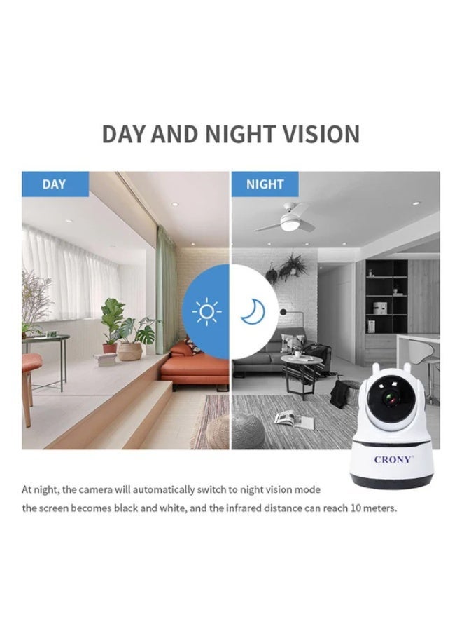 كروني كاميرا Nip-26 1080P WiFi الذكية لأمن المنزل، وكاميرا للأطفال، وكاميرا داخلية مع رؤية ليلية، وصوت ثنائي الاتجاه، ومناسبة للمراقبة الداخلية، وحماية سلامة المنزل، ومتوافقة مع تطبيقات iOS وAndroid. - Image 4