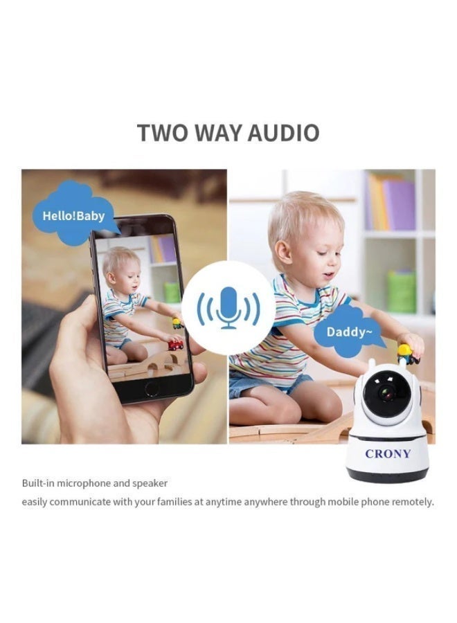 Crony Nip-26 1080P Security Camera Baby Camera mini camera WiFi Smart Home Security Camera, Indoor Camera with Night Vision, 2-Way Audio, motion tracking function, suitable for indoor monitoring, protecting home safety, compatible with iOS and Android apps - Image 3