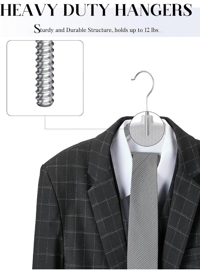 HOUSE DAY Pack of 50 Non-Slip Plastic Hangers, Space-Saving Heavy Duty Clothes Hangers for Wardrobe Closet Organizer - Grey/White. - Image 3
