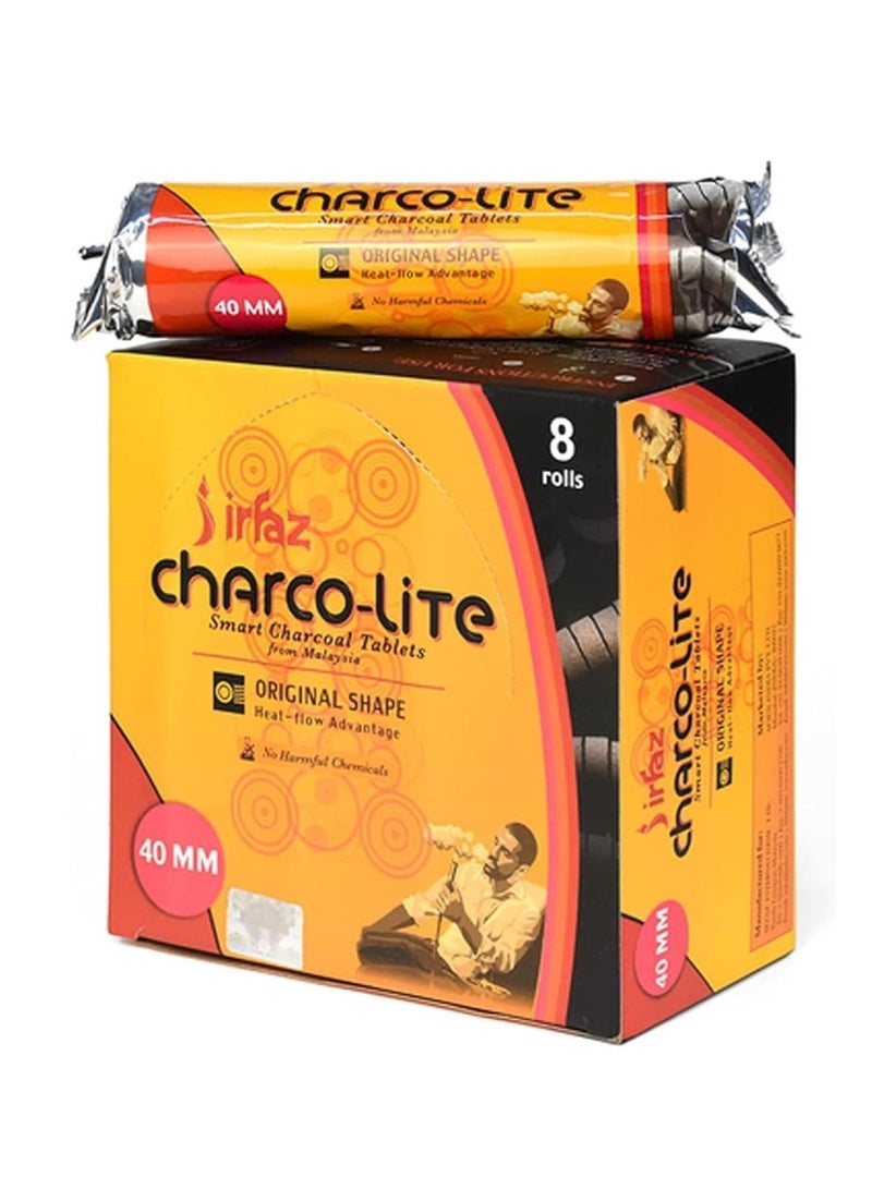 irfaz Charco lite Bakhoor Charcoal 80 Pieces 40 mm, Black  - Image 1
