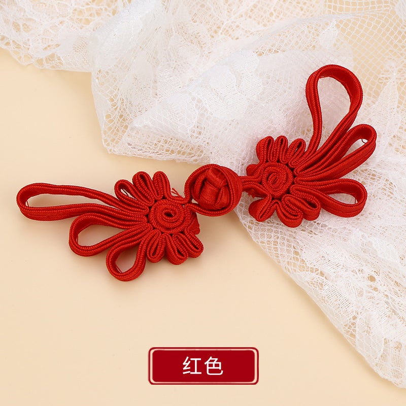 Button Button Long Tail Chrysanthemum Chinese Handmade Cheongsam Top Buckle Traditional Ethnic Style Tang Suit Vintage Button Red * buckle about 10cm