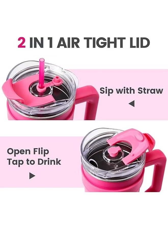 باربي كوب فولاذي من مجموعة باربي بمقبض وقشة (1200 مل) - أدوات شرب أنيقة ومستدامة لعشاق باربي - Image 3