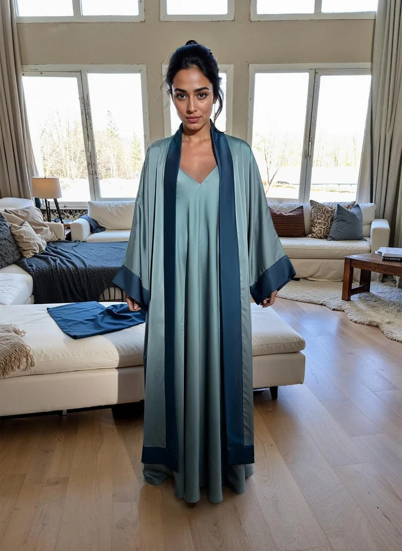 جانارا جونز Aqua Serenity Mariella Satin Dress