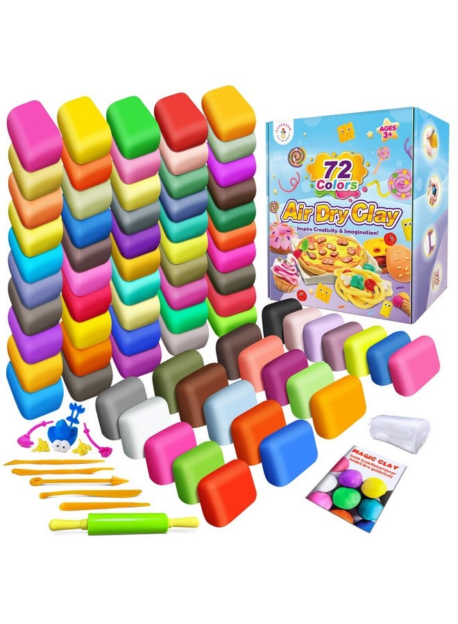 ESSENSON Air Dry Clay - 72 Colors Modeling Magic Clay, Best Gift For Boys & Girls Age 3-12 Year Old, Diy Molding Kids, With Sculpting Tools, Decoration Accessories, Kids Art Crafts - Image 1