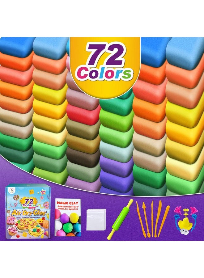 ESSENSON Air Dry Clay - 72 Colors Modeling Magic Clay, Best Gift For Boys & Girls Age 3-12 Year Old, Diy Molding Kids, With Sculpting Tools, Decoration Accessories, Kids Art Crafts - Image 2