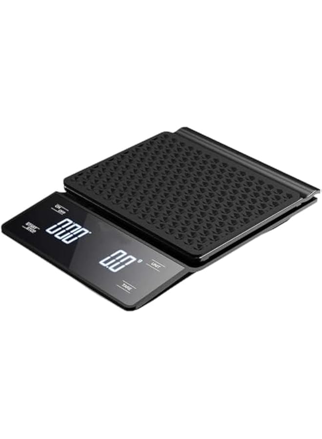 promass Coffee Scale with Timer 3kg/0.1g High Precision Pour Over Drip Espresso Scale with Back-Lit LED Display (Batteries Not Included), black