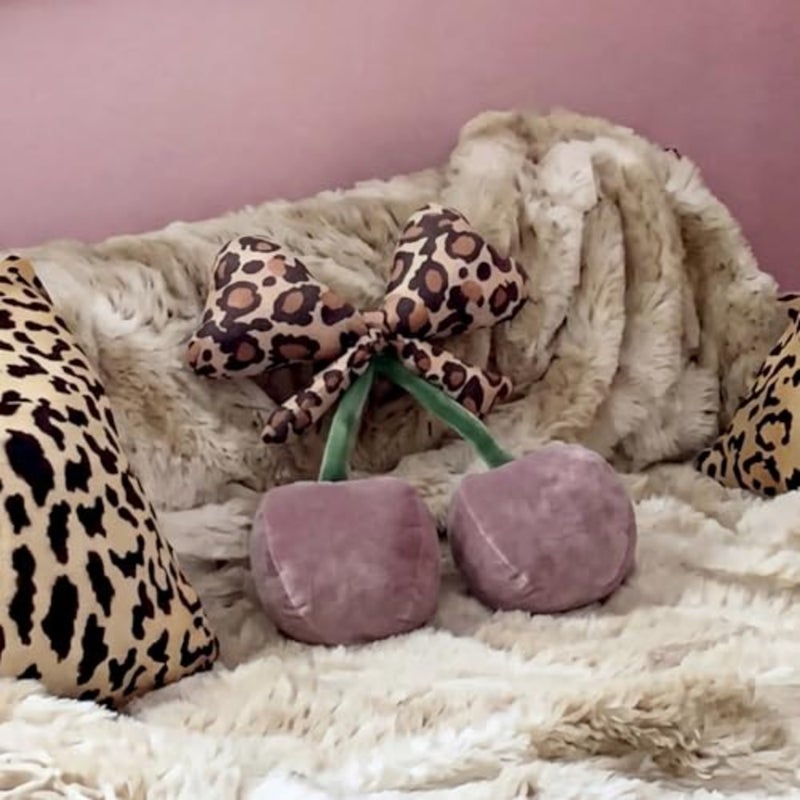 Leopard Bow Cherry Pillow Y2k Throw Pillows Dusty Coquette Leopard Room Decor Y2k Trendy tive Pillow Cushions for Girl Bedroom Living Room Sofa Bed Chair Preppy Gift - Image 5
