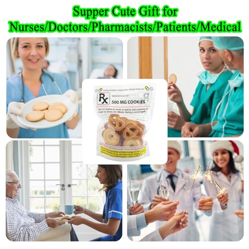 PHAWNGU Funny RX Prescription Cookie Bags (Empty) – Nurse Gifts, Nurses Week Gifts, Doctor, Pharmacist, Technician, Nursing Student Gifts – PA Week, Nurse Graduation, Medical Party Favors (20 Pack) - Image 2