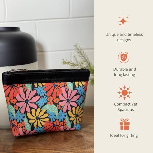 Hamelin Makeup Vanity Pouch-Vibrant Daisies | Grooming & Beauty Organiser Kit for Men & Women | Travel Friendly Makeup Bag | Toiletry Kit, Accessory Organizer| Ideal Women's Gift - Image 2