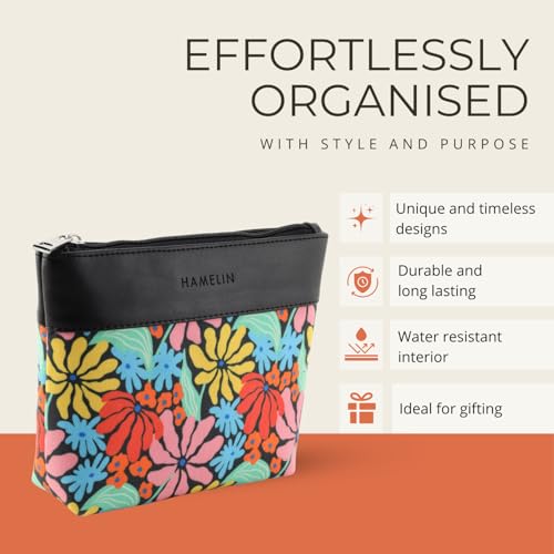 Hamelin Makeup Vanity Pouch-Vibrant Daisies | Grooming & Beauty Organiser Kit for Men & Women | Travel Friendly Makeup Bag | Toiletry Kit, Accessory Organizer| Ideal Women's Gift - Image 4