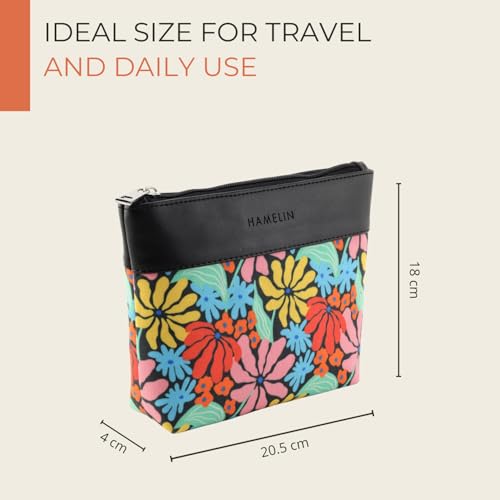Hamelin Makeup Vanity Pouch-Vibrant Daisies | Grooming & Beauty Organiser Kit for Men & Women | Travel Friendly Makeup Bag | Toiletry Kit, Accessory Organizer| Ideal Women's Gift - Image 3