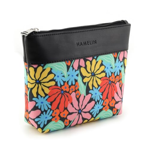 Hamelin Makeup Vanity Pouch-Vibrant Daisies | Grooming & Beauty Organiser Kit for Men & Women | Travel Friendly Makeup Bag | Toiletry Kit, Accessory Organizer| Ideal Women's Gift - Image 1