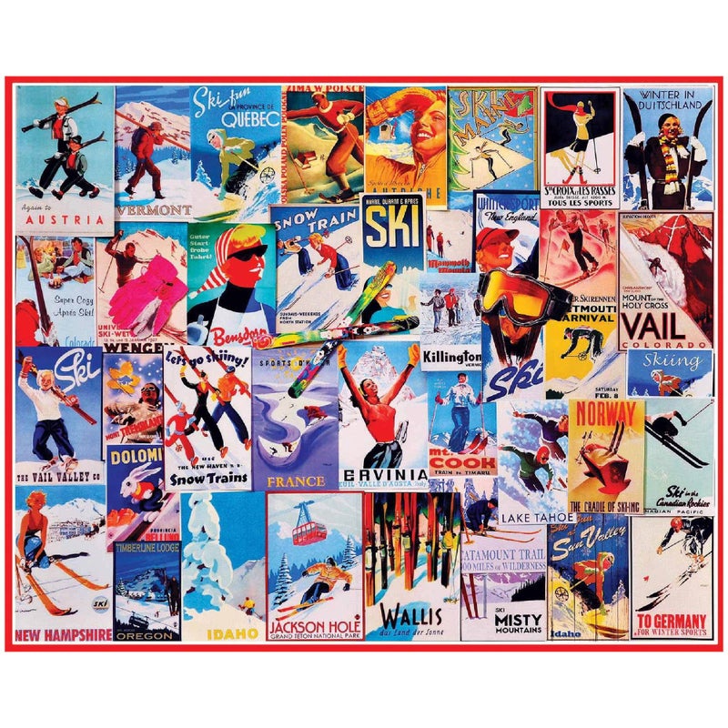 White Mountain Puzzles Ski Posters - 1000 Piece Jigsaw Puzzle - Image 1