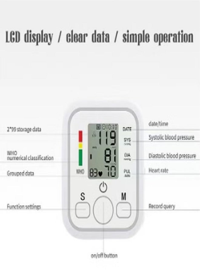 جهاز قياس ضغط الدم الذكي التلقائي، بث صوتي وقراءة سهلة، جهاز صحي منزلي مثالي - Image 2