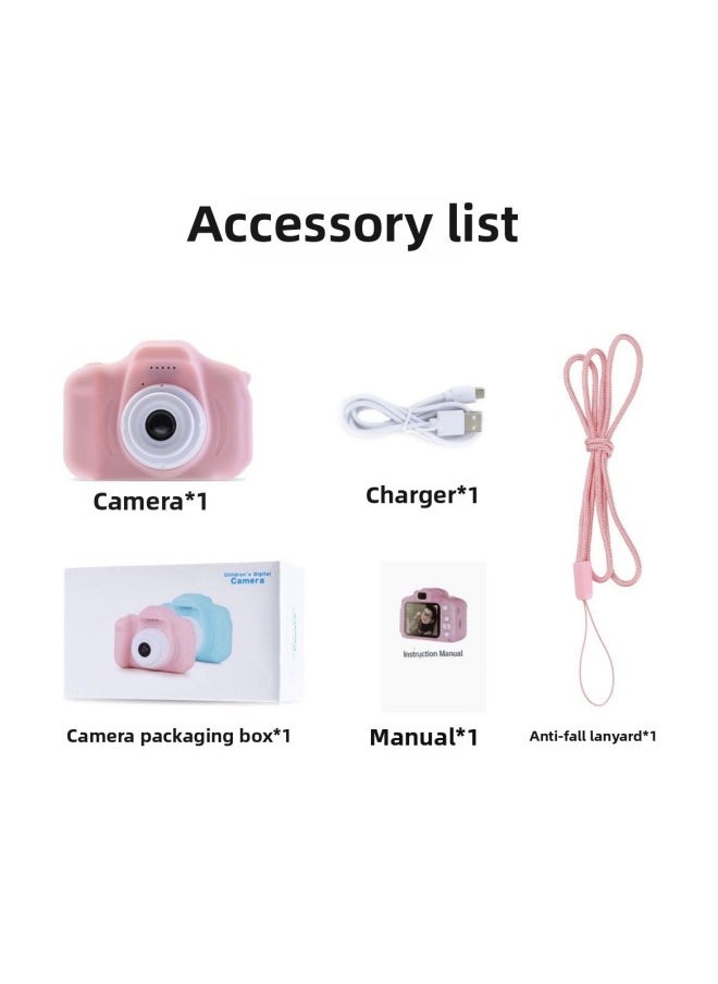 Children's Camera Can Take Pictures And Video HD SLR Digital Camera Cartoon Mini Camera Toy Birthday Gift-Color:[pink X2] Single Camera Puhui 2000w+ (bare Metal Without Memory Card)  - Image 1