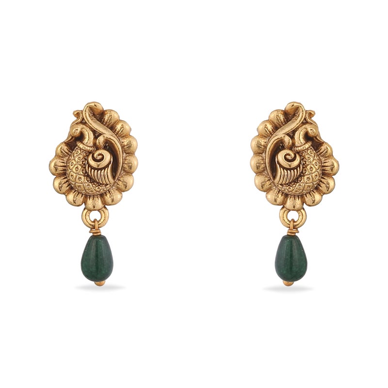 TARINIKA Gold-Plated Peacock Theme Stud Earrings for Women Antique Brass Alloy Traditional Fashion Jewelry Gift for her Style 32 - Image 4