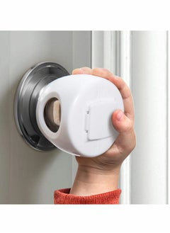 Y&D Door Knob Safety Cover for Kids,Easy to Install Child with No Tools Needed,Reusable, White Baby Proof Covers(4 Pack)  - Image 1
