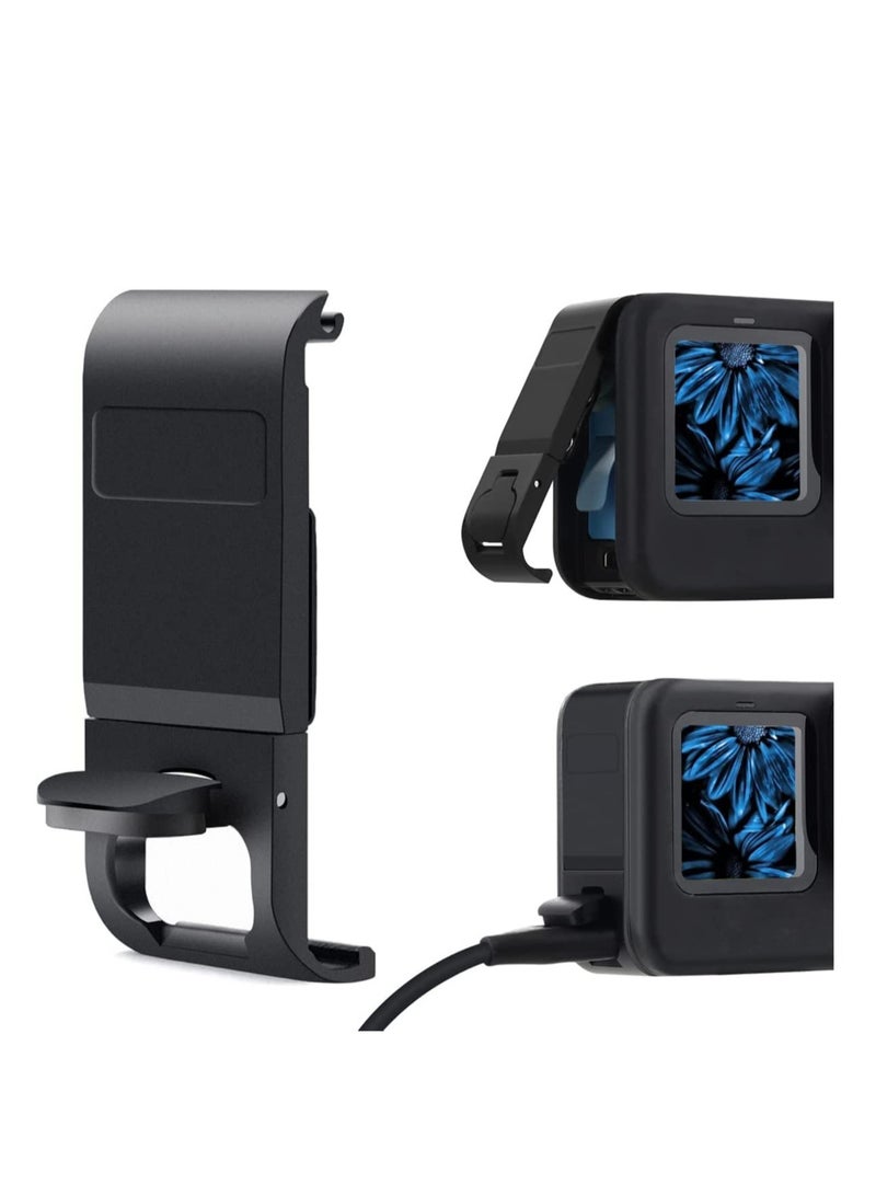 Replacement Side Door for GoPro Hero 9 Hero 10 Black, Aluminum Alloy Removable Battery Case Cover Protective Type-C Charging Port Adapter Repair Part Camera Vlog Accessories - Image 1