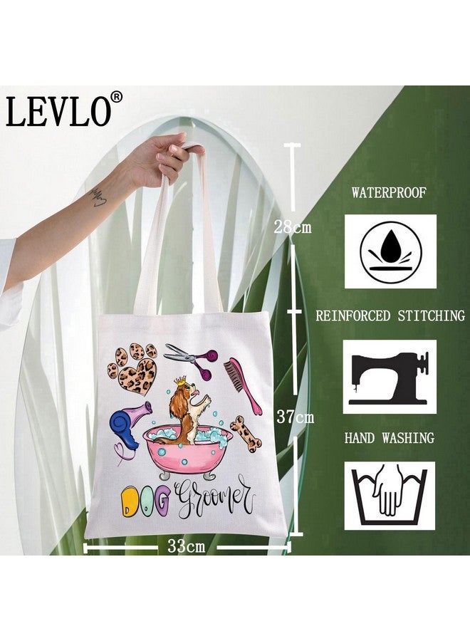 LEVLO LEVLO Dog Groomer Canvas Tote Bag Thank You Gift For Dog Groomer Dog Salon Merchandise Pet Dog Animal Shop Groomer Gift (Dog Groomer Tote)  - Image 2